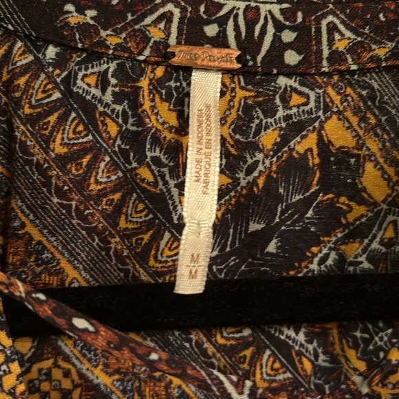 Free People Little Runaway Peasant Boho Blouse Medium - Picture 5 of 6